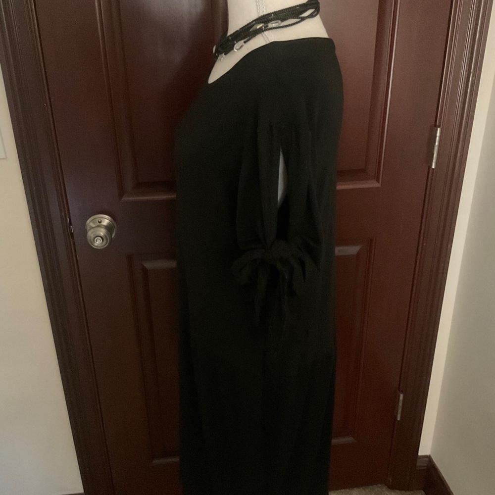 Black Cotton Cold Shoulder Dress. Sz. Large - Picture 2 of 5